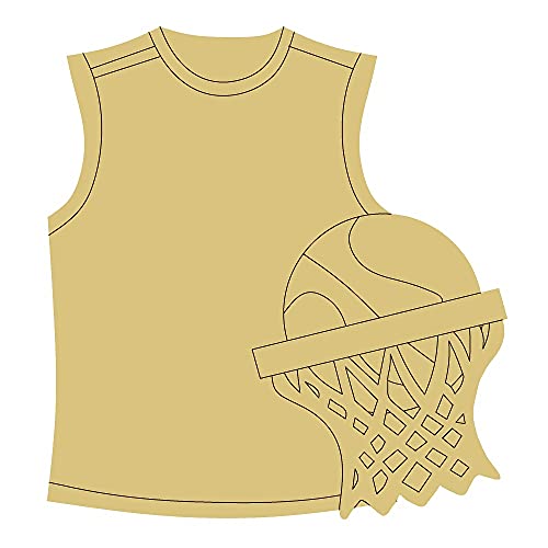 Jersey Design by Lines Cutout Unfinished Wood Sports Theme Sports Team Door Hanger Favorite Player MDF Shaped Canvas Style 4 Art 1 (6") - WoodArtSupply