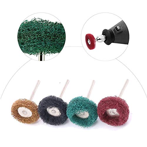 40 Pieces Abrasive Wheels Buffing Polishing Wheel, Non Woven Abrasive Drill Buffing Attachment Set1" (25mm) Abrasive Buffing Polishing Wheels Set