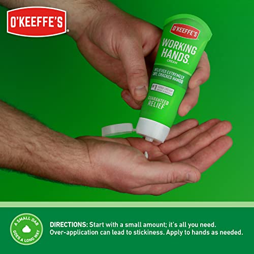 O'Keeffe's Working Hands Hand Cream, Relieves and Repairs Extremely Dry Hands, 3 oz Tube, (Pack of 2) O'Keeffe's