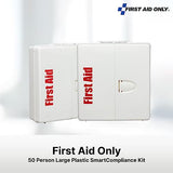 First Aid Only 1000-FAE-0103 50-Person SmartCompliance OSHA First Aid Kit for Businesses, Large Plastic First Aid Cabinet with Medications, 245 First Aid Only