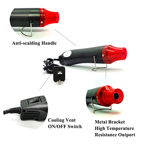 DIDODI Mini Heat Gun 300W Handheld Heat Gun Dual-Temperature 392℉ & 662℉ Hot Air Gun Electric Heating Tools for Removing Epoxy Cup Painting Resin Air - WoodArtSupply