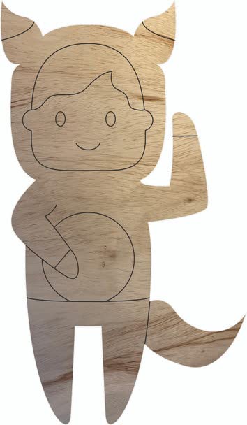 Wood Halloween Fox Kid Costume 18" Cutout, Unpainted Costume Shape - WoodArtSupply