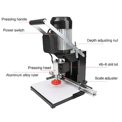 Hinge Drilling Machine, 110V Hinge Boring Machine, Portable Hand-Held Drilling Equipment, Woodworking Hole Drilling Puncher Equipment, Drill Model: - WoodArtSupply