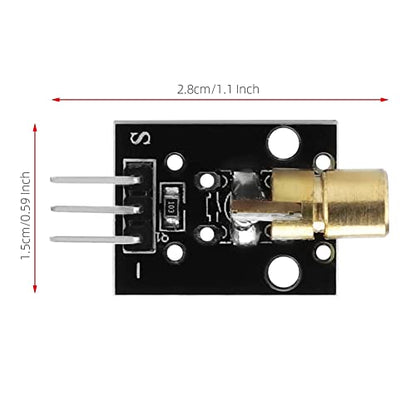 8PCS 3 Pin 650nm 5V Laser Transmitter Sensor Module Board KY-008 Dot Diode Copper Head Sensor Module Diode Laser Mini laser head for Arduino - WoodArtSupply