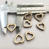 200Pcs Hollow Heart Shape Wood Craft, Unfinished Wooden Heart Cutout Shape Natural Hand-Made Home Decoration Wooden Embellishments 10-30mm(200Pcs) HEEPDD