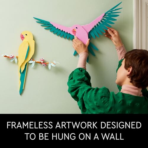 LEGO Art The Fauna Collection – Macaw Parrots, Nature Wall Artwork for Living Room Decor, Home Office Decor Idea, Build and Display Creative Activity LEGO