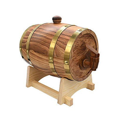 Large 10L Oak Aging Barrels Whiskey Barrel Dispenser Wine Bucket No Leak for Storage Wine & Spirits & Whisky (with baked oak chips) - WoodArtSupply