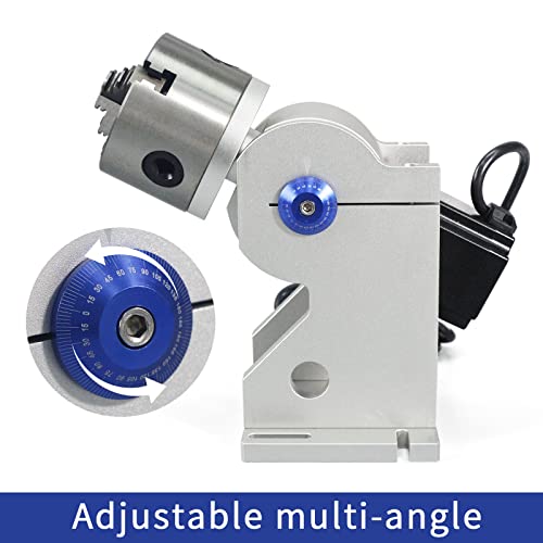 ComMarker 80mm 3 Jaws Rotary Chuck for Laser Marking Machine, Fiber Laser Engraver Attachment, 3 Jaws Rotary Axis Perfect for Jewelry, Rings, - WoodArtSupply