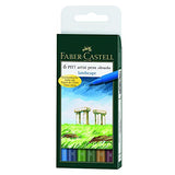Faber-Castell Faber-Castel Faber-Castell FC167105 Pitt Artist Color Brush Wallet Set (6 Pack), Landscape, Assorted Faber-Castell