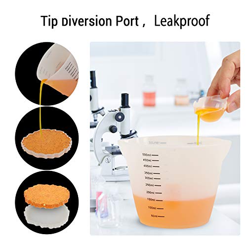 500ml Large Silicone Measuring Cups, Gartful 2-Cup Resin Mixing & Pouring Cups for Epoxy, Resin Jewelry Making, Nonstick Reusable Craft Measuring Gartful
