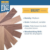The Hardwood Edge Walnut Hardwood Planks - 2-Pack Walnut Wood for Unfinished Wood Crafts - 1/8’’ (3mm) 100% Pure Hardwood - Laser Engraving Blanks - THE HARDWOOD EDGE