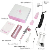 Airbrush Kit with Compressor, Auto Handheld Airbrush Gun with 0.3mm Tip, Rechargeable, Portable Air Brushes for Painting, Tattoo, Nail Art, Model Ykall