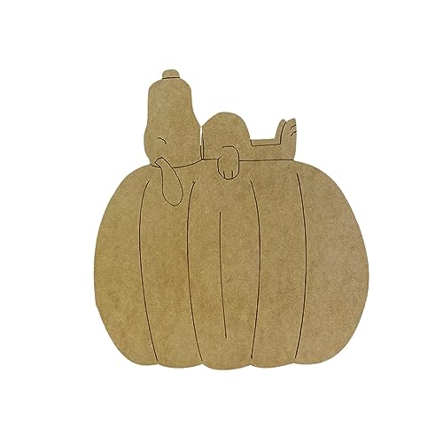 Dog on Pumpkin, Thanksgiving Shape, Unfinished Wood Cutout, Paint by Line, Build-A-Cross Build-A-Cross