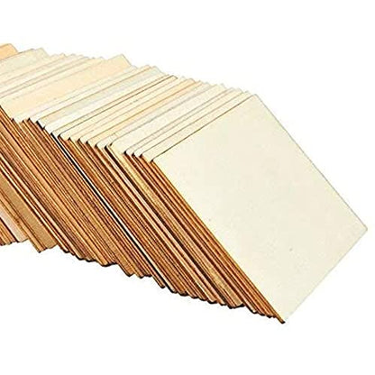 Wood Squares for Crafts, Unfinished Wooden Cutout Tile (4 in, 36 Pack)