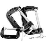 MUKCHAP 6 PCS 3 Size C-clamp Set, 2" 3" 4" Small C Clamps, Mini G Clamps for Woodworking or Metal Workpiece, Black MUKCHAP