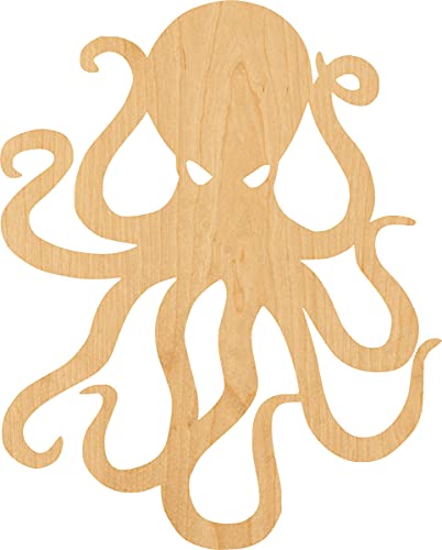 Octopus 2 Laser Cut Out Wood Shape Craft Supply - 2"