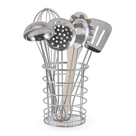 Melissa & Doug Stir and Serve Cooking Utensils (7 pcs) - Stainless Steel and Wood Melissa & Doug