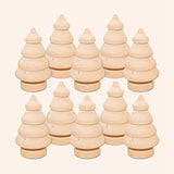 FOMIYES 10pcs Unfinished Mini Christmas Trees for DIY Crafts Wooden Unfinished Miniature Trees Drawing Doll Toy Wooden Peg Doll for Home Decoration FOMIYES