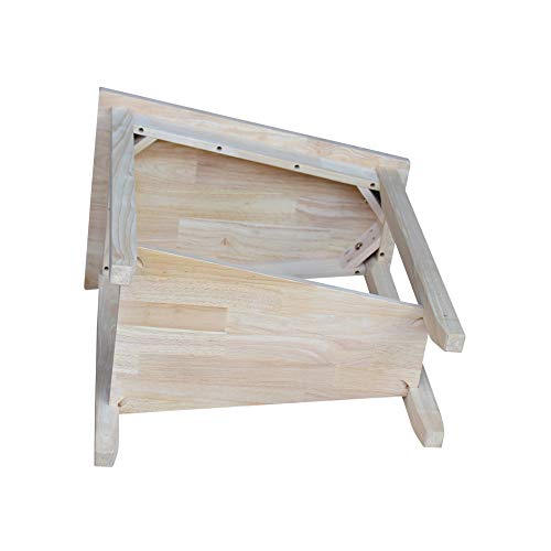 International Concepts Unfinished Keystone Accent Table, 4 in W x 16 in D (Long) -9 in D (Short) x 24 in H International Concepts