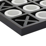 Deco 79 Wood Tic Tac Toe Game Set with White Os, 14" x 14" x 2", Black Deco 79