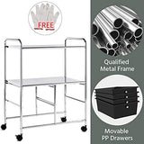 Yaheetech Rolling Storage Cart with 4 Drawers 2 Shelves Plastic Trolley on Wheels for Home Office School Beauty Salon, Black Yaheetech