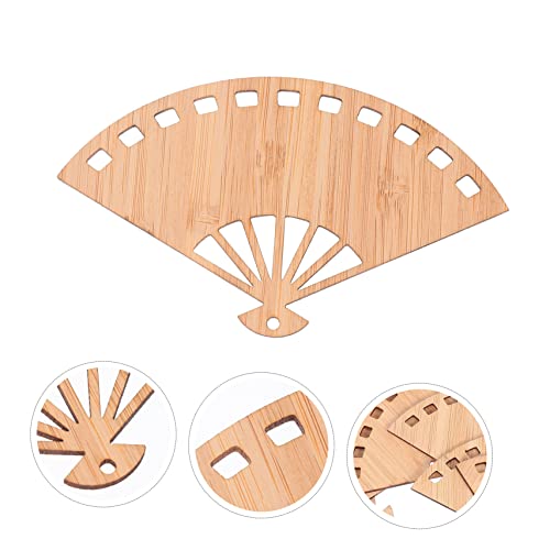 Operitacx 6pcs Blank Bamboo Bookmark Unfinished Hanging Tag Fan Shaped Bookmarks Gift Tags Unfinished Gifts Tags DIY Craft Bookmark Tag Blank Craft Operitacx