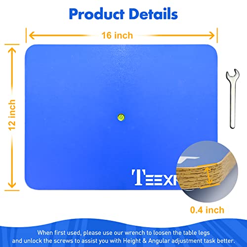 Teexpert Resin Leveling Companion, for Self-Leveling Epoxy Resin & Art Projects, Multipurpose Working Table with Surface Board (16''x 12''), Spirit Teexpert