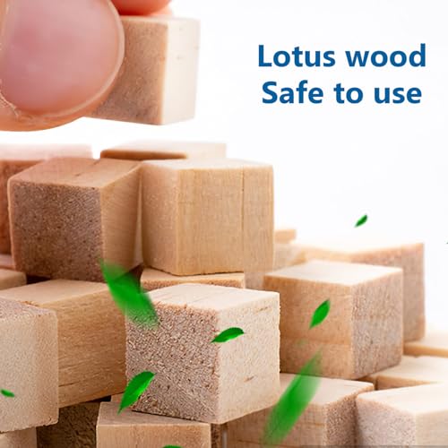 STOBOK Wooden Cubes 400pcs Small Wood Blocks 0.4 Inch Unfinished Craft Square Blocks for DIY Crafts Alphabet Blocks Puzzles Making Number Cubes STOBOK