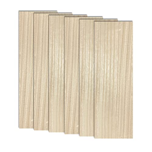 6 Pack Veneered MDF Double Sided Paulownia Wood,MDF Core,6.4mm 1/4th Inch, 5"x15" Chipboard Sheet, Unfinished Wooden Canvas Boards Signs for Crafts Cregugua