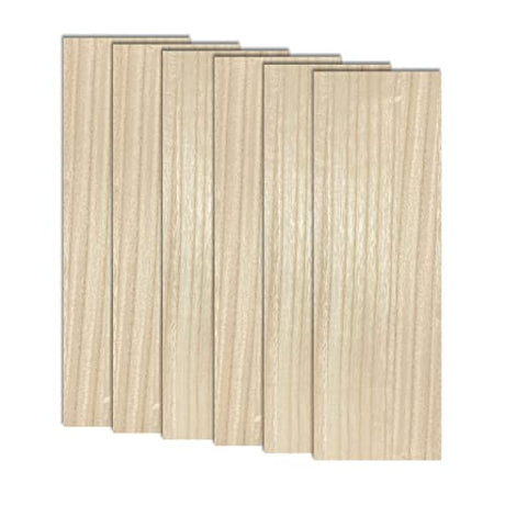 6 Pack Veneered MDF Double Sided Paulownia Wood,MDF Core,6.4mm 1/4th Inch, 5"x15" Chipboard Sheet, Unfinished Wooden Canvas Boards Signs for Crafts Cregugua