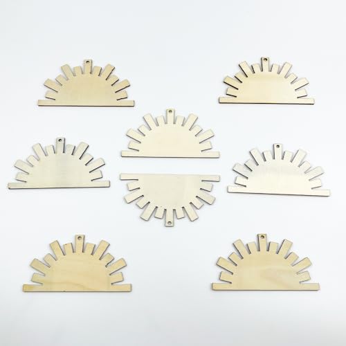20pcs Unfinished Sun Wood Cut Out Sun Wood DIY Crafts Cutouts Blank Wooden Sun Shaped Hanging Ornaments JEKEJIAJIU