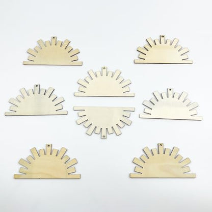 20pcs Unfinished Sun Wood Cut Out Sun Wood DIY Crafts Cutouts Blank Wooden Sun Shaped Hanging Ornaments - WoodArtSupply