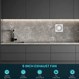 HG Power 6 Inch Exhaust Fan with Speed Controller, 308CFM Wall Exhaust Fanfor Kitchen, Bathroom, Metal Extractor Fan for Pet Room, Smoking Room, HG Power
