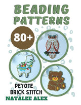 80+ Seed Bead Weaving Patterns in Peyote or Brick Stitch - Bead loom patterns + Paper graph: Animals, Christmas, Quotes, Charms, Easter, St.Patrick WoodArtSupply