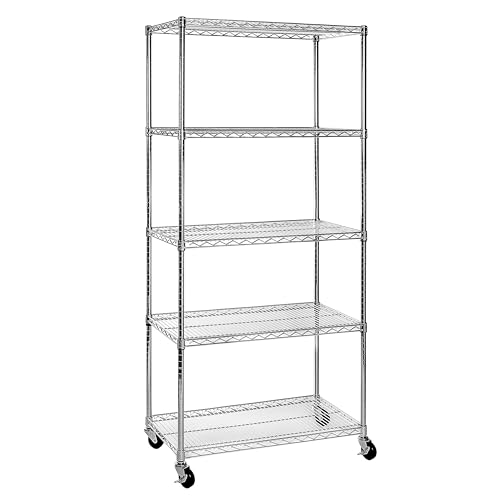 Seville Classics UltraDurable Heavy Duty NSF Solid Steel Wire Rack Storage Unit, Organizer for Garage, Warehouse, Office, Restaurant, Classroom, Seville Classics