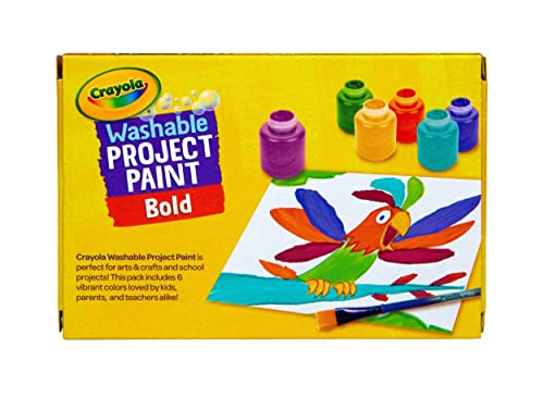 Crayola Washable Kids Paint, Assorted Bold Colors, Painting Supplies, 6 Count Crayola