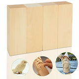 ACXFOND 8PCS Basswood Carving Blocks, 6x2x2 inch Unfinished Wood Blocks for Crafts, Unfinished Wood Squares Wooden Blocks for Arts and Crafts ACXFOND