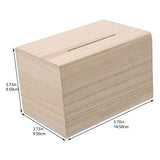 COHEALI Wooden Box 4pcs DIY Wooden Piggy Bank Unfinished Wood Coin Bank Money Storage Coin Jar Cash Box Storage Holder Chest Box Savings Bank for COHEALI