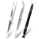 3Pcs Diamond Holder Pick up Tool Precision Tweezers Stainless Steel Tweezers Kit Diamond Claw Tweezers Parts Prong Tweezer Grabber Stone Jewelry Sliverdew
