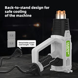 Heat Gun, Huepar Tools Fast Hot Air Gun with LCD Digital Display, 122℉-1112℉ (600℃) Temperature & Air Flow Adjustable, 12.5A, Overload Protection for Huepar Tools