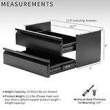 VIVO 16 inch Under Desk Mounted Sliding Pull-out Dual Level Drawer Set for Office Desk, Vertically Stacked Storage Organizer for Sit Stand VIVO