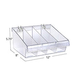 Azar Displays 556132 12" W x 8" D x 5.75" H Divider Bin (4 Pack) Azar Displays