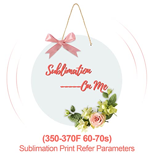 Sublimation Door Hanger Outdoor Hanging Vertical Sign Welcome Wreaths Front Door Round Wood Hanging Front Door Sign for Home, Garden,Yard, Bar Jetec