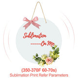 Sublimation Door Hanger Outdoor Hanging Vertical Sign Welcome Wreaths Front Door Round Wood Hanging Front Door Sign for Home, Garden,Yard, Bar Jetec