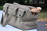 G & F Products Government Issued Style Mechanics Heavy Duty Tool Bag with Brass zipper and side pockets, tool bag for cars, drill, garden, and G & F Products