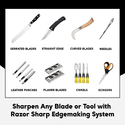Razor Sharp Edgemaking System 8 Inch Deluxe Blade Sharpening Kit | For 6 Inch Bench Grinder | Made in the USA Razor Sharp Edgemaking System