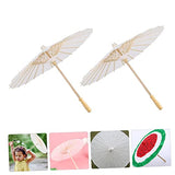 TEHAUX 2pcs Unfinished Umbrella Rainproof Chinese Dance Umbrella Macrame Decor Diy Drawing Umbrella Flower Chinese Art Umbrella Dancing Umbrella TEHAUX