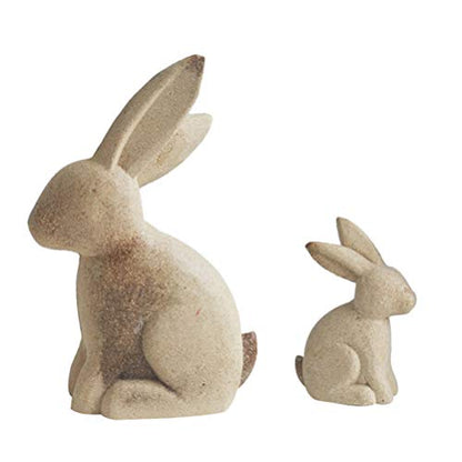 FOMIYES 1 Pair of Unfinished Wood Animal Ornament, White Embryo Rabbit Wood Crafts, DIY Painting Animal Model for Home Office Store Decor