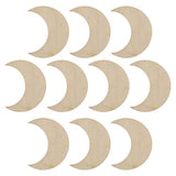 JANOU 20pcs Moon Wood Cutouts DIY Craft Embellishments Gift Unfinished Wood Ornaments Decoration JANOU