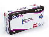 Care Plus Medical Exam Nitrile Gloves Medium Black, Latex Free Powder Free, Non Sterile Exam, Food Safe, Mechanic, 100 Count Care Plus